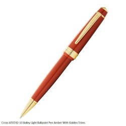 Cross Ballpoint Pen AT0742-13 Bailey Light – Amber With Golden Trims