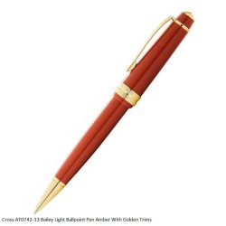 Cross Ballpoint Pen AT0742-13 Bailey Light – Amber With Golden Trims
