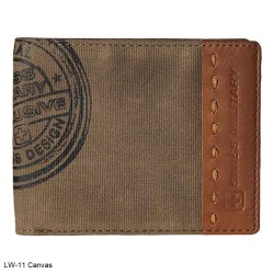 Swiss Military LW-11 Leather and Brown Canvas Combo Wallet