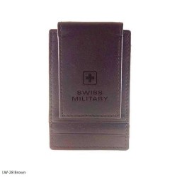 Swiss Military LW-28 Leather Brown Magnetic Money Clipper Come Wallet