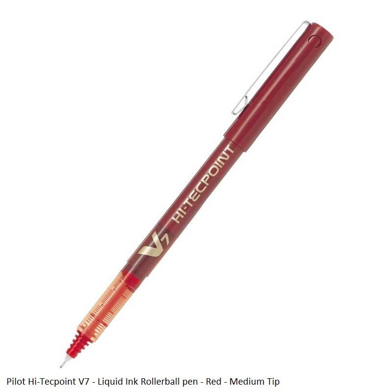 Pilot Hi-Tecpoint V7 - Liquid Ink Rollerball Pen - Medium Tip