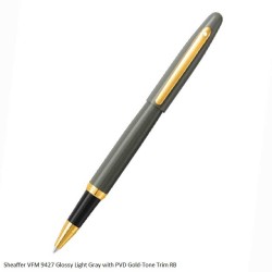 Sheaffer VFM 9427 Glossy Light Gray with PVD Gold-Tone Trim Rollerball Pen