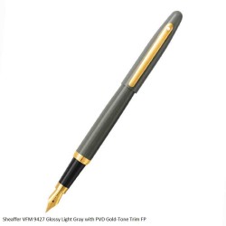 Sheaffer VFM 9427 Glossy Light Gray with PVD Gold-Tone Trim Fountain Pen