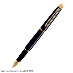 Waterman Hemisphere Mars Black Gold Trim Fountain Pen