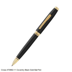 Cross AT0662-11 Coventry Black Lacqure with Gold-Tone Ballpoint Pen