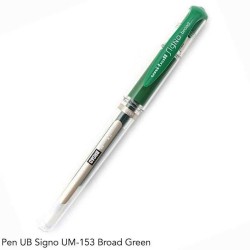 Uni-ball Gel Impact UB-153S Gel Pen in Assorted Colors & Signo UB-153 Broad Green