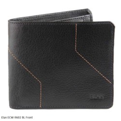 Elan ECW-9602 Leather Bifold Coin Pouch Wallet in Black, Blue and Brown