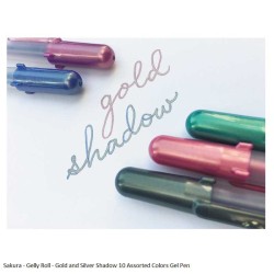 Sakura Gelly Roll Gold and Silver Shadow Set of 10 Assorted Colors Gel Pen