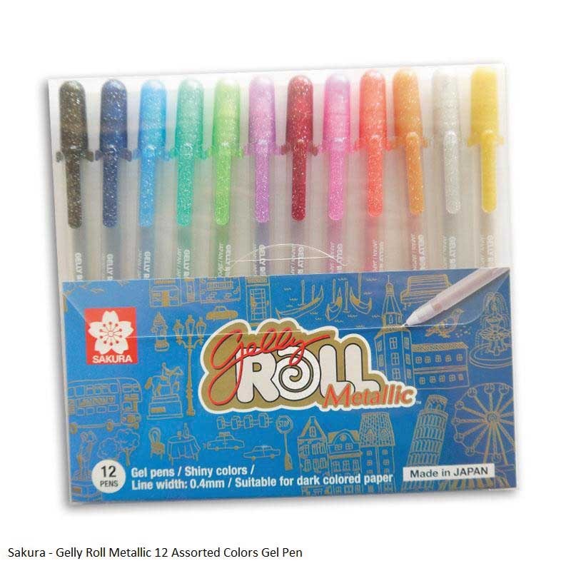 Sakura - Gelly Roll Metallic 12 Assorted Colors Gel Pen
