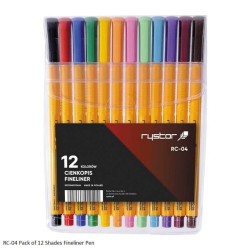 RC-04 Pack of 12 Shades Fineliner Pen