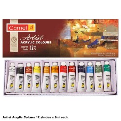 Camel Artist Acrylic Colours 12 shades x 9ml each