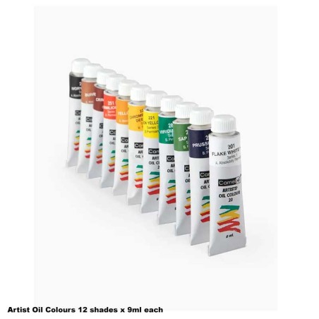 Camel Artist Oil Colours 12 shades x 9ml each