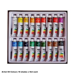 Camel Artist Oil Colours 18 shades x 9ml each
