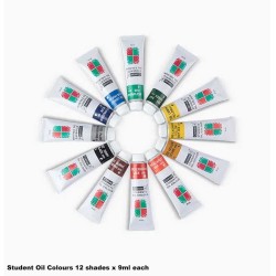 Camel Student Oil Colours 12 shades x 9ml each