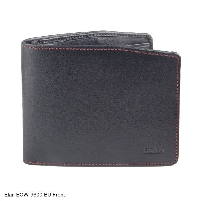 Elan ECW-9600 Leather Slim Money Clip Wallet in Black, Blue and Brown