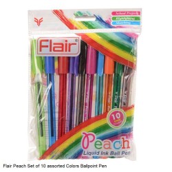 Flair Peach Set of 10 assorted Colors Ballpoint Pen