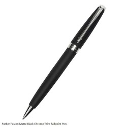 Parker Fusion Matte Black Chrome Trim Ballpoint Pen