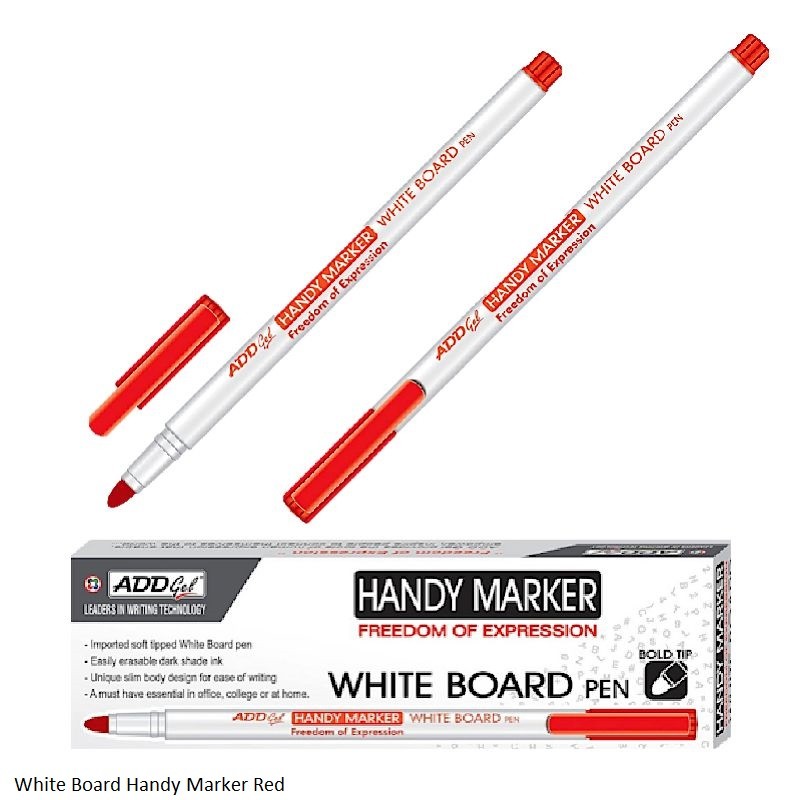 ADD Gel Handy Whiteboard Marker Bold Tip - Black, Blue, Red colors