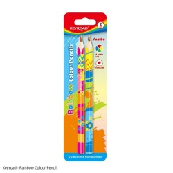 Keyroad Rainbow Colour Pencils 4 Colour in 1 Triangle Grip 2Pcs Pack