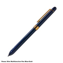 Penac Slim Multifunction Pen Blue-Gold 2 ballpoint Pens and 1 mechanical pencil
