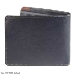 Elan ECW-9606 Leather Card with Flap and Zipper Coin Wallet in Black, Blue and Brownn