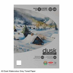 Dusk Watercolour Grey Toned Paper 225gsm A3 Pack of 5 Loose Sheets by Anupam