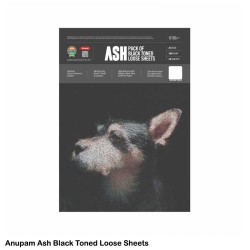 Ash Watercolour Black Toned Paper 180gsm A3 Pack of 10 Loose Sheets by Anupam