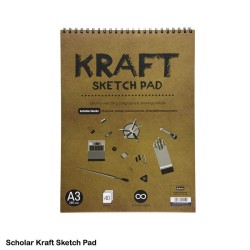 Kraft Sketch Pad 180gsm 40Sheets Pack in A3 by Scholar