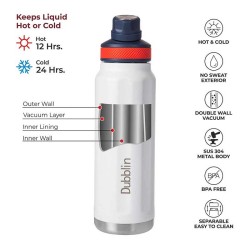 Dubblin Rambo 1000 Water Bottle White