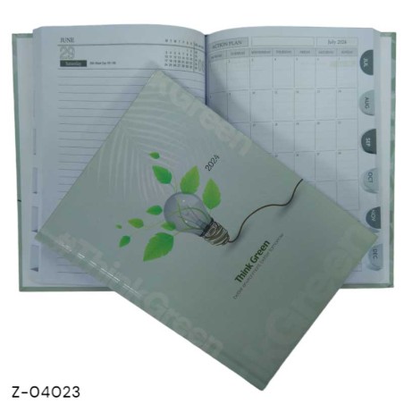 2024 748PP21 Think Green Theme Diary 1 Date a Page A5 Size