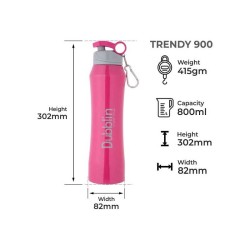 Dubblin Trendy 900 Water Bottle Pink