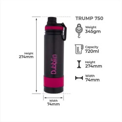 Dubblin Trump 750 Water Bottle Pink