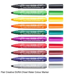 Flair Creative DURA Chisel Water Colour Marker 10 shades