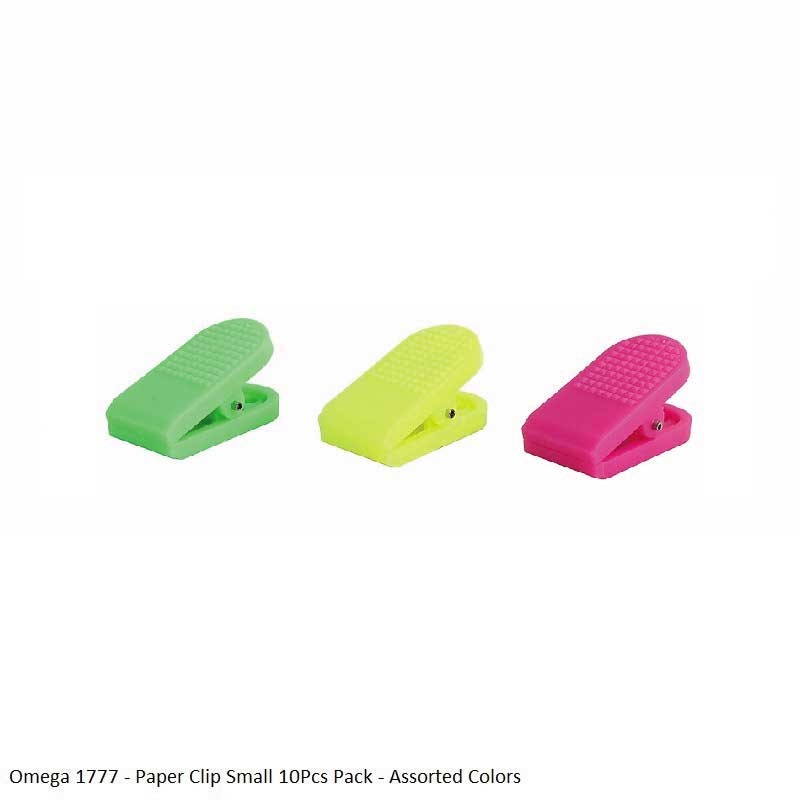 Omega 1777 - Round Plastic Paper Clip Small Assorted Colors