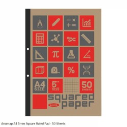 Anumap A4 - 5mm Square Ruled Pad - 50 Sheets