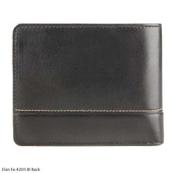 Elan EX-4203 BL Bifold Coin Pouch Wallet Black