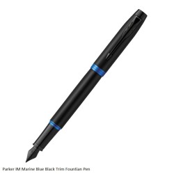 Parker IM Marine Blue Black Trim Fountain Pen