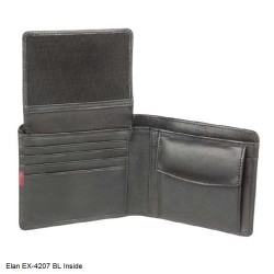 Elan EX-4207 BL Coin Pouch Flap Wallet Black