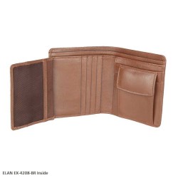 Elan EX-4208 Vertical Wallet in Black and Brown