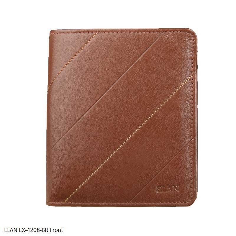 Elan EX-4208 Vertical Wallet in Black and Brown