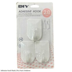 Adhesive Hook Plastic 3Pcs Pack