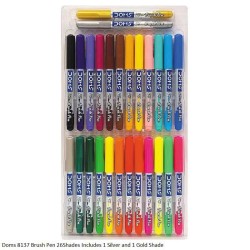 Doms 8441 Brush Pen 26Shades Includes 1 Silver and 1 Gold Shade