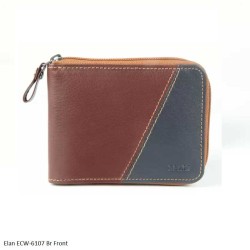 Elan ECW-6107 Full Zip Wallet in Black, Blue and Brown