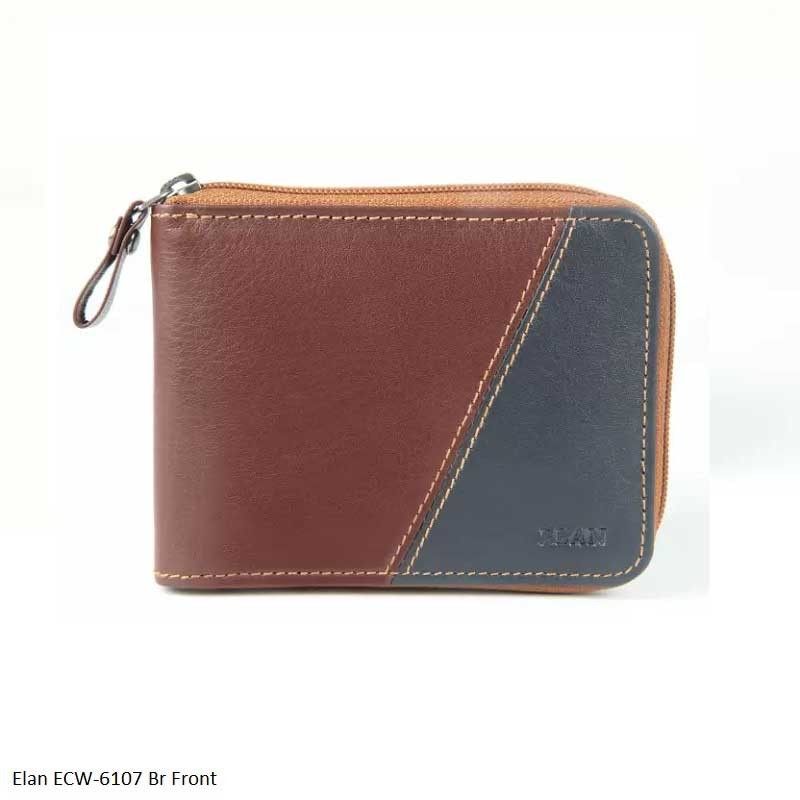 Elan ECW-6107 Full Zip Wallet in Black, Blue and Brown