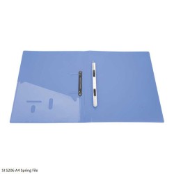 SI S206 A4 Spring File in PP with Steel Clip in Black, Blue and Grey Color