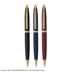 Unomax Nero Gold Metal Ballpoint Pen Assorted Body Colors