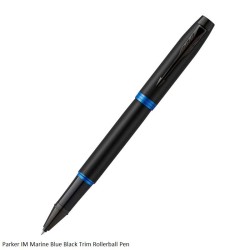 Parker IM Marine Blue Black Trim Rollerball Pen