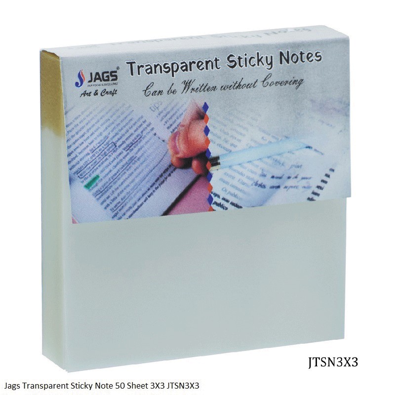 Jags Transparent Sticky Note 50 Sheet 3X3 JTSN3X3