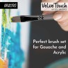 Brustro VelveTouch Artist Brushes for Gouache, Acrylics ,Watercolour and Oil Brush Set of 6