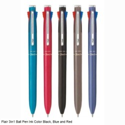 Flair 3in1 Ball Pen Ink Color Black, Blue and Red